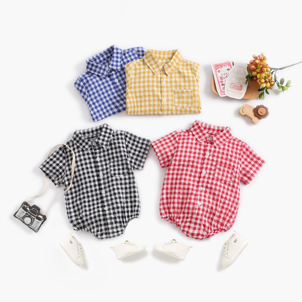 Baby Clothing Next - Sanlutoz Pamuk Ekose Bebek Erkek Bodysuits