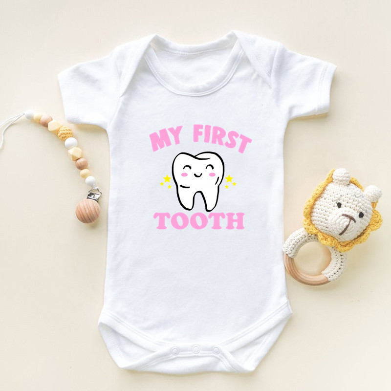 Baby Clothing Brands - Benim İlk Dişim Var Baskı Kısa