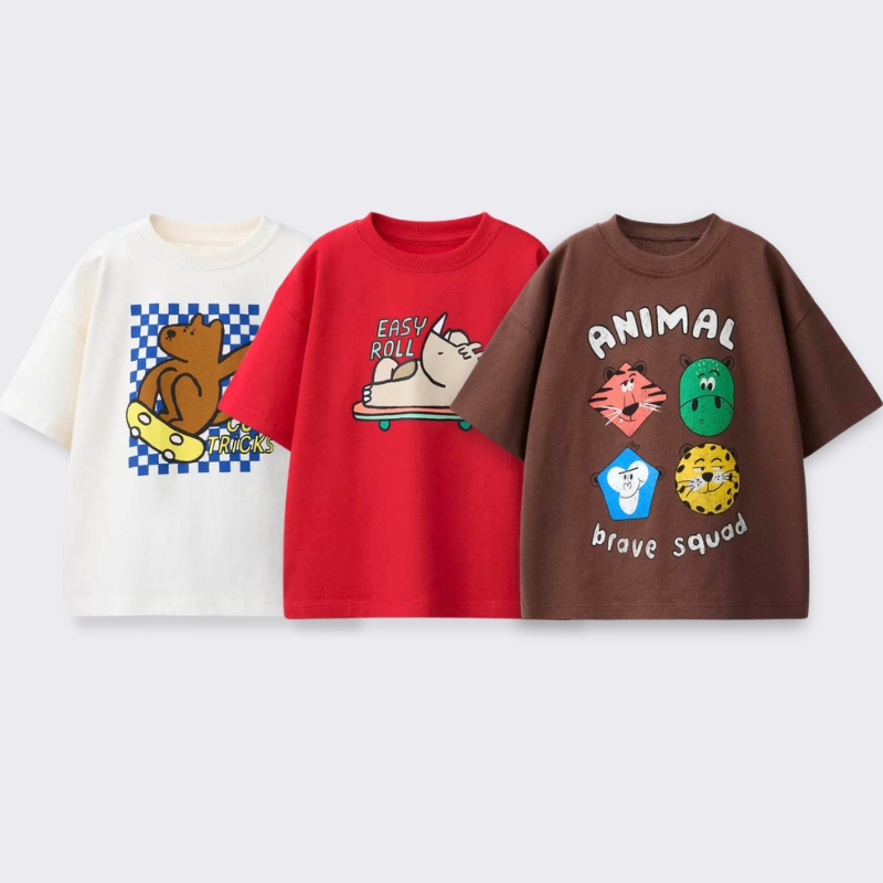 Baby Clothing In Summer - Baskılı karikatür tişört çocuk giyim için