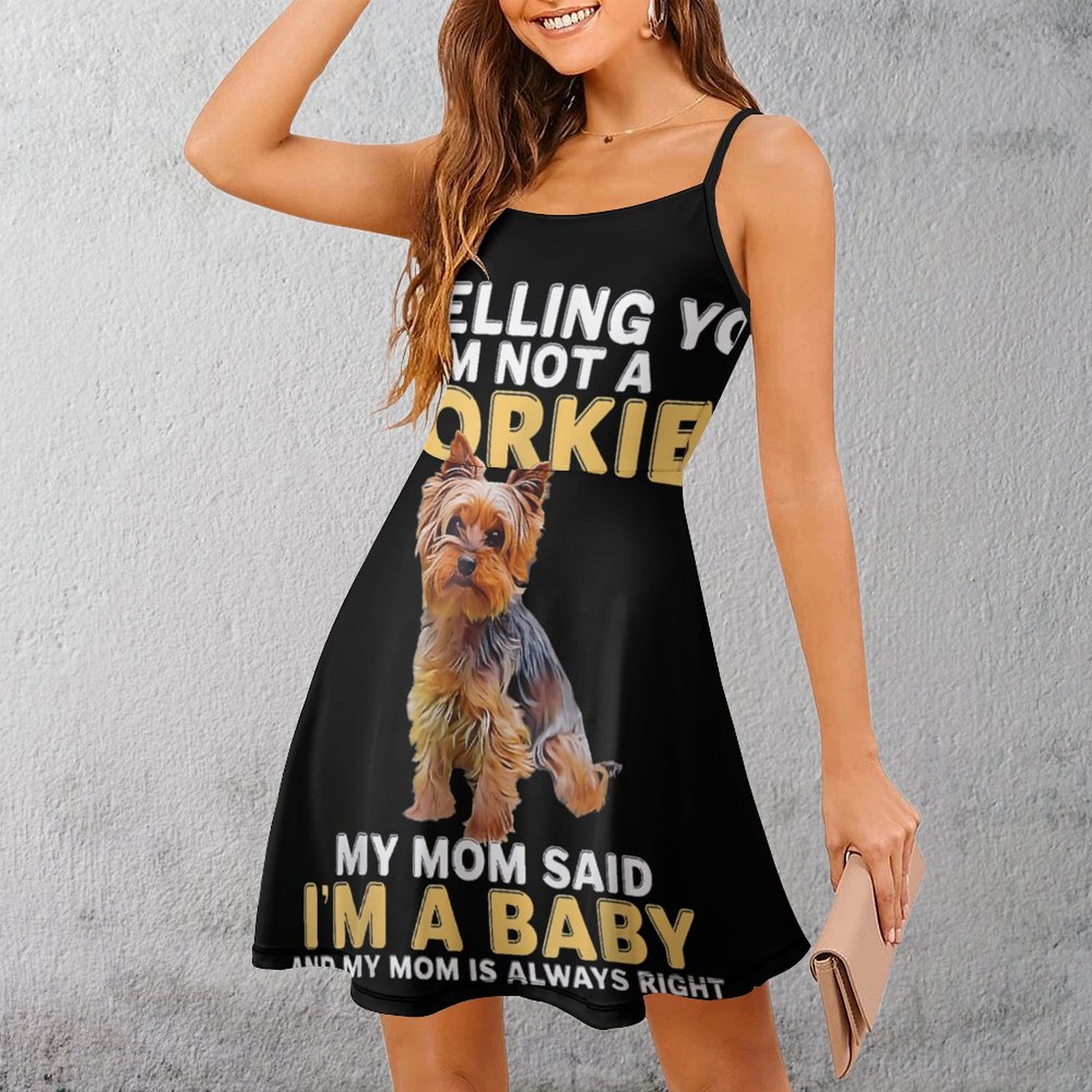 Baby Clothing Quotes - Sevimli Yorkie Bebek Alıntı Kadın Askılı