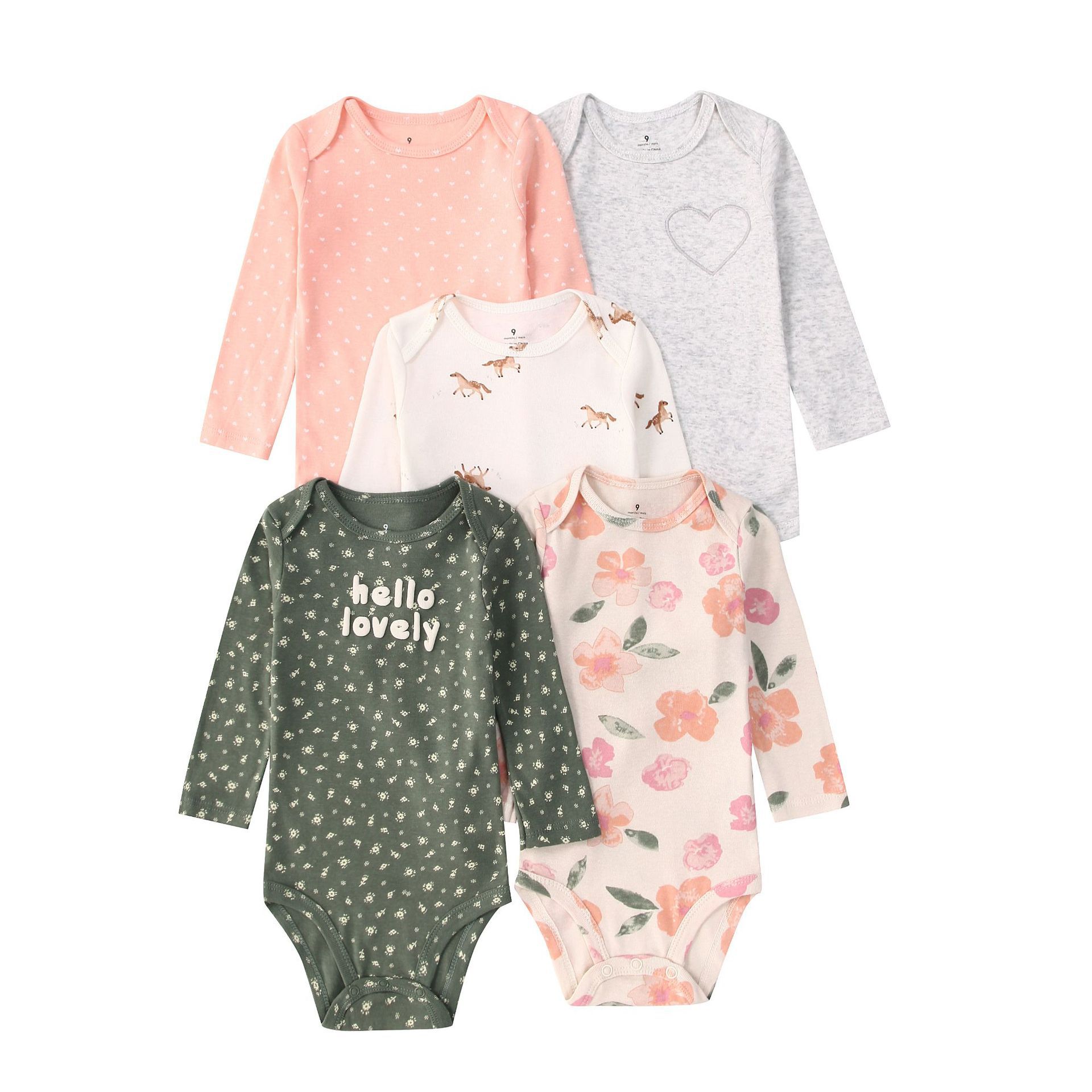 Baby Clothing Next - Yenidoğan Bebek Bodysuit Pamuk 5 ADET