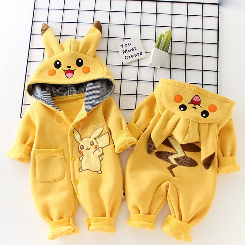 Baby Clothing Onesies - Karikatür Cep Canavarları Bebek Pijama Yenidoğan