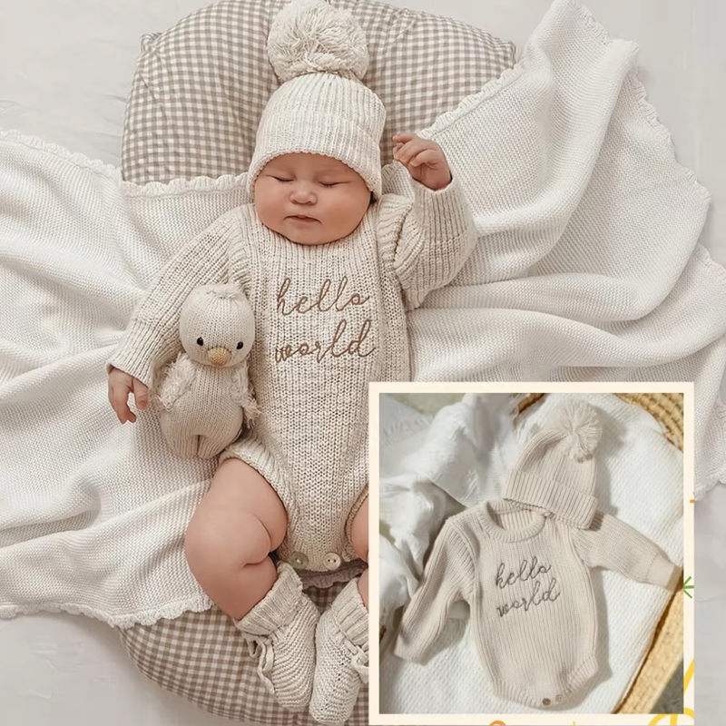 Baby Clothing Brands - Ylsteed Merhaba Dünya Örgü Yenidoğan Fotoğraf
