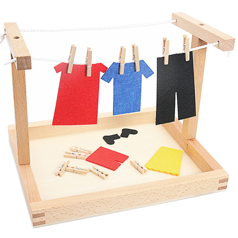 Baby Clothing Kit - Bebek Montessori Ahşap DIY Mini Simülasyon