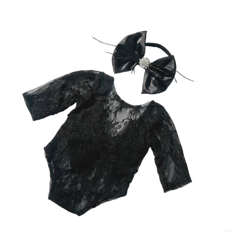 Baby Clothing Newborn - Zarif Dantel Romper & Head Band