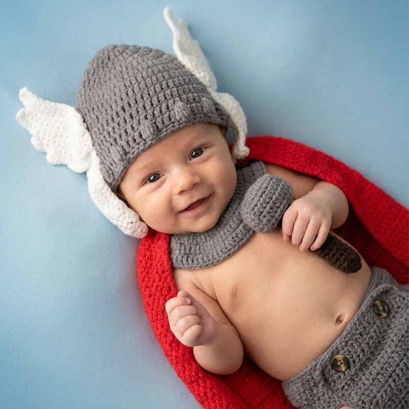 Baby Clothing Newborn - Yenidoğan Fotoğraf Sahne Thor Bebek Kostüm